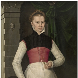 Dama con una flor amarilla
