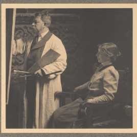 Joaquín Sorolla pintando junto a su esposa Clotilde