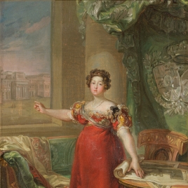 María Isabel de Braganza como fundadora del Museo del Prado (boceto)