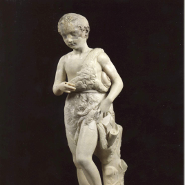 Invitación para visitar La obra invitada "El San Juanito recuperado. Una escultura de Miguel Ángel en España"