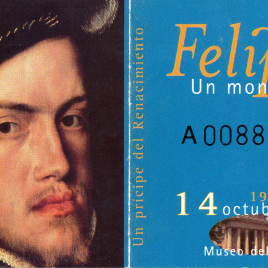 Billete de entrada a la exposición "Felipe II. Un monarca y su época" en 1998