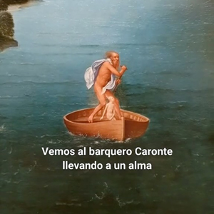 ¿Hacia qué lado remará el barquero Caronte en "El paso de la laguna Estigia"?
