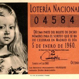 Billete de Lotería Nacional para el sorteo de 5 de enero de 1960