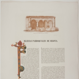 Página de texto sobre las iglesias parroquiales de Segovia, ilustrada