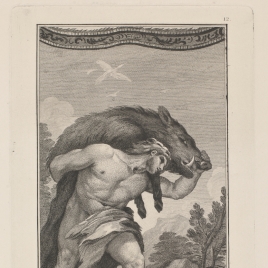 Hércules lleva vivo al jabalí del monte Erymanto