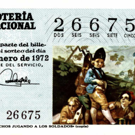 Billete de Lotería Nacional para el sorteo de 25 de enero de 1972