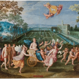 Alegoría del mes de Abril con el triunfo de Venus y el signo de Tauro