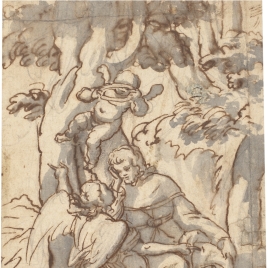 Ángel atendiendo a San Roque(?)
