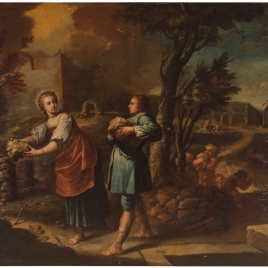 Santa Teresa y su hermano don Rodrigo, intentando construir ermitas