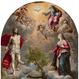 Alegoría mística con san Sebastián, san Bernardo y san Francisco
