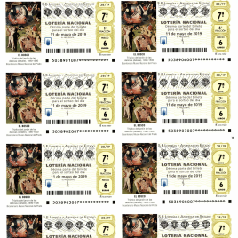 Capilla de billete de Lotería Nacional para el sorteo de 11 de mayo de 2019