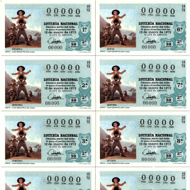 Capilla de billete de Lotería Nacional para el sorteo de 12 de mayo de 1972