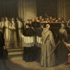Sor Marcela de San Félix, monja de las Trinitarias Descalzas de Madrid, viendo pasar el entierro de Lope de Vega, su padre