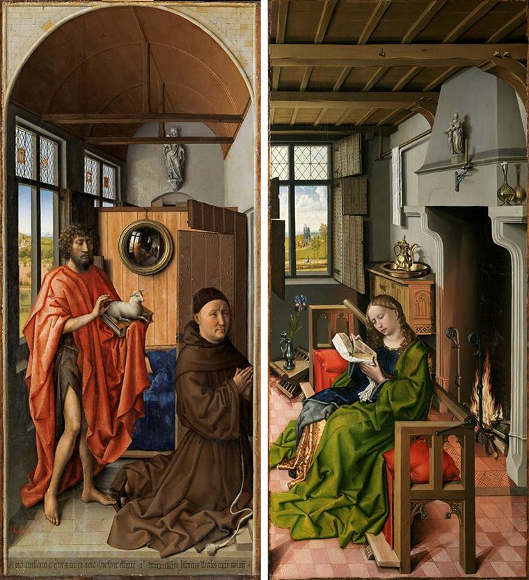San Juan Bautista y el maestro franciscano Enrique de Werl y Santa Bárbara