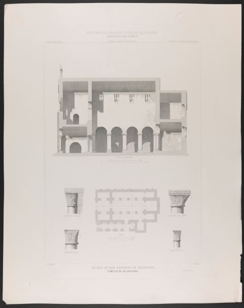 Imagen de la obra: "Planta, sección y detalles de San Salvador de Valdediós en Oviedo"