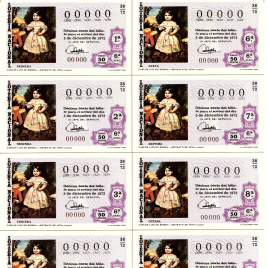 Capilla de billete de Lotería Nacional para el sorteo de 5 de diciembre de 1972
