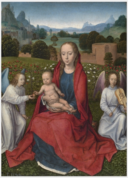 La Virgen y el Niño entre dos ángeles