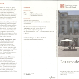 Las exposiciones : curso exclusivo para Amigos : Aulas de la Fundación 2016 - 2017 / Amigos del Museo Nacional del Prado.