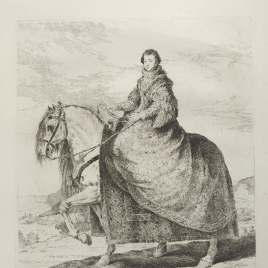 La reina Isabel de Borbón, a caballo