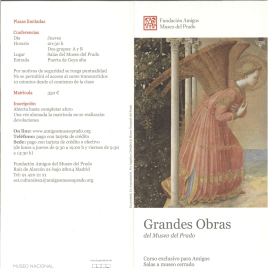 Grandes obras del Museo del Prado : curso exclusivo para Amigos : Salas a museo cerrado : otoño 2015 / Amigos del Museo del Prado.