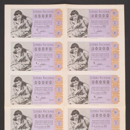 Capilla de billete de Lotería Nacional para el sorteo de 15 de marzo de 1960