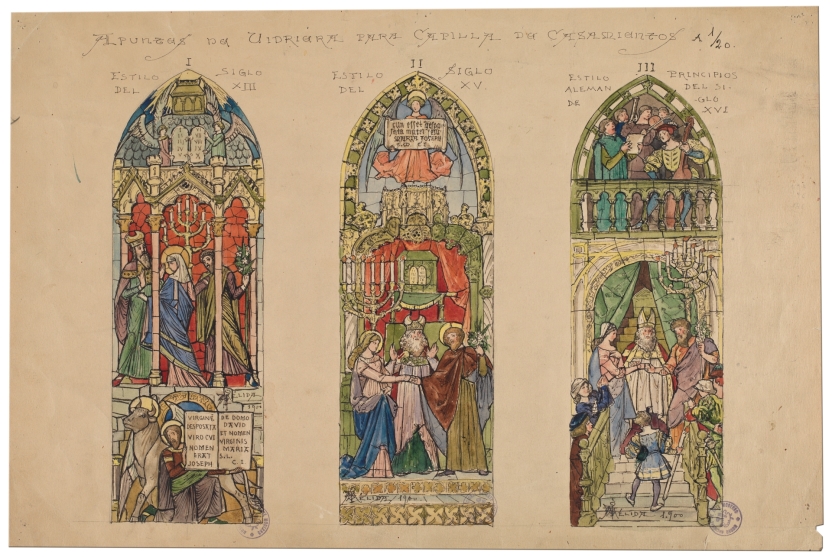 Imagen de la obra: "Proyectos de vidrieras para la Capilla de Casamientos"
