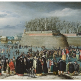 Skating Masquerade, or Carnival on Ice at the Kipdorppoort Moats in Antwerp