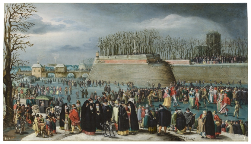 Skating Masquerade, or Carnival on Ice at the Kipdorppoort Moats in Antwerp