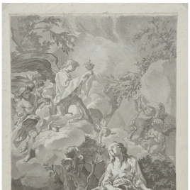 Santa María Magdalena adorando el Sagrado Corazón