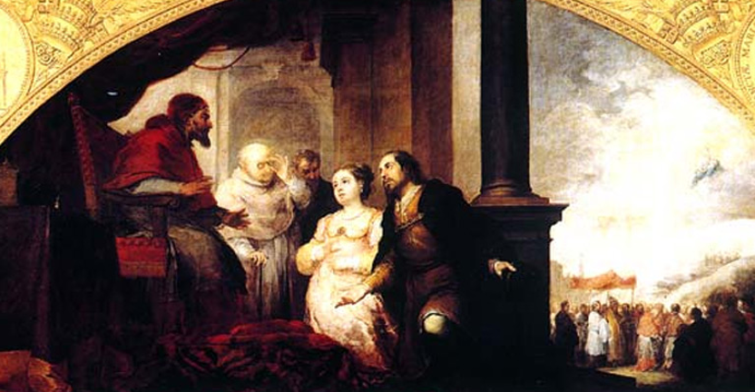 <em>Fundación de Santa María Maggiore de Roma: El patricio revela su sueño al papa Liberio</em>, Bartolomé Esteban Murillo, comentada por Diego Angulo