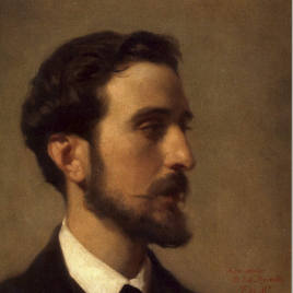 Invitación para una visita a la exposición "Effigies amicorum. Retratos de artistas por Federico de Madrazo"