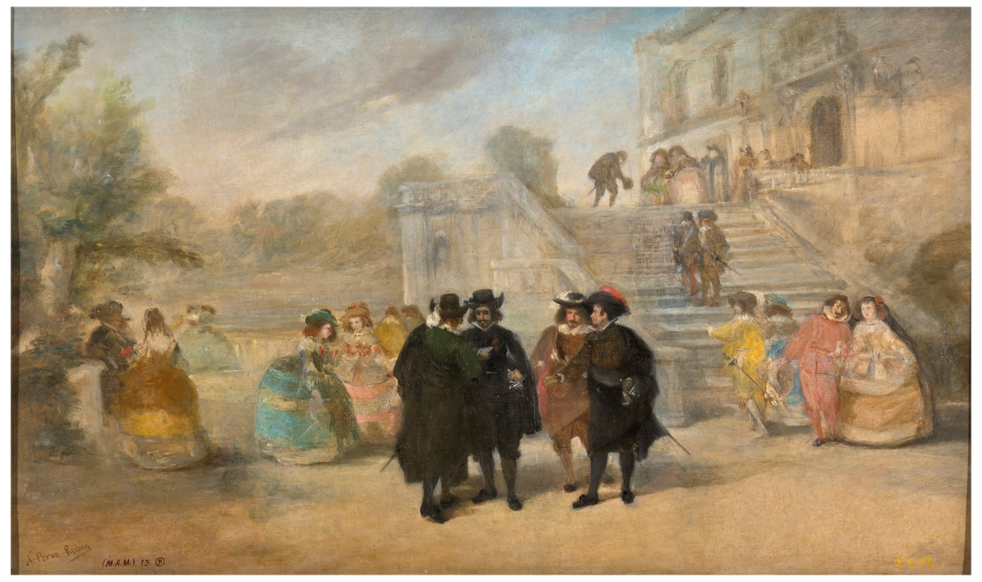 Intriga contra don Francisco de Quevedo y Villegas en los jardines del palacio del Buen Retiro - Colección - Museo Nacional del Prado