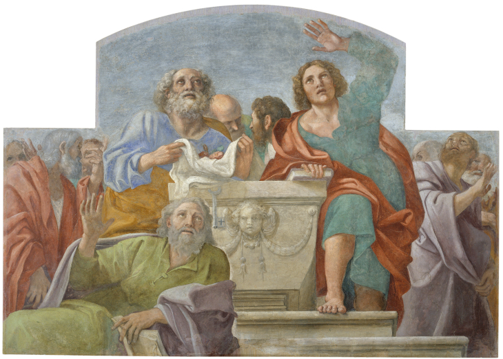 Evocación de la visita a la capilla Herrera y frescos en el exterior