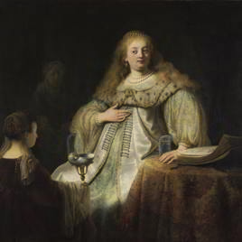 Judit en el banquete de Holofernes. Rembrandt