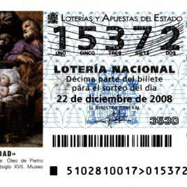 Billete de Lotería Nacional para el sorteo de 22 de diciembre de 2008