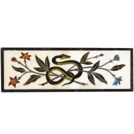 Placa con serpiente y flores