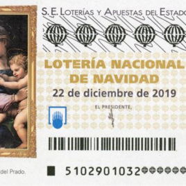 Capilla de billete de Lotería Nacional para el sorteo de 22 de diciembre de 2019