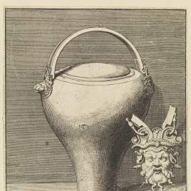 Vasija y detalle de mascarón