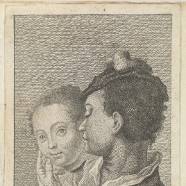 Retrato de pareja joven en actitud cariñosa