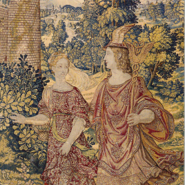 Invitación para una visita a la exposición "Los amores de Mercurio y Herse. Una tapicería rica de Willem de Pannemaker"