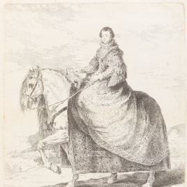 La reina Isabel de Borbón, a caballo