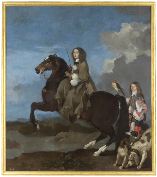 Cristina de Suecia, reina, a caballo