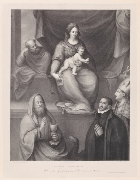 Imagen de la obra: "La Sagrada Familia, san Ildefonso, san Juan Evangelista y el maestro Alonso de Villegas"