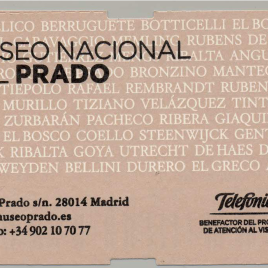 Billete de entrada al auditorio del Museo del Prado en 2008