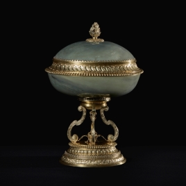 Large jade and silver gilt vessel with cover