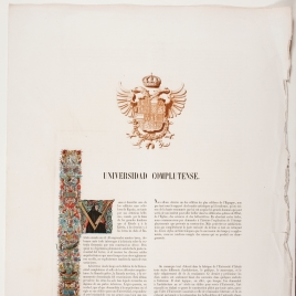 Página de texto sobre la Universidad Complutense de Alcalá de Henares, ilustrada