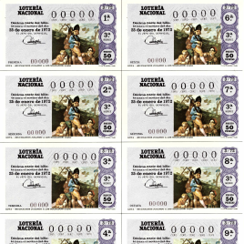 Capilla de billete de Lotería Nacional para el sorteo de 25 de enero de 1972