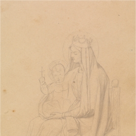 Estudio para la figura de María (Regina Patriarcharum. Capilla de las Letanías de la Iglesia de Notre Dame de Lorette, París).