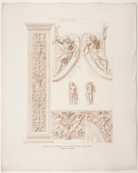 Imagen de la obra: "Detalles escultóricos de la fachada de la Universidad Complutense de Alcalá de Henares"