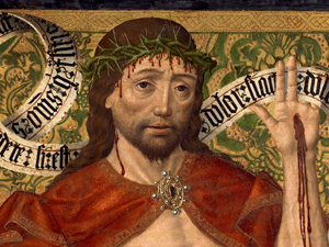 Cristo de Piedad entre los profetas David y Jeremías